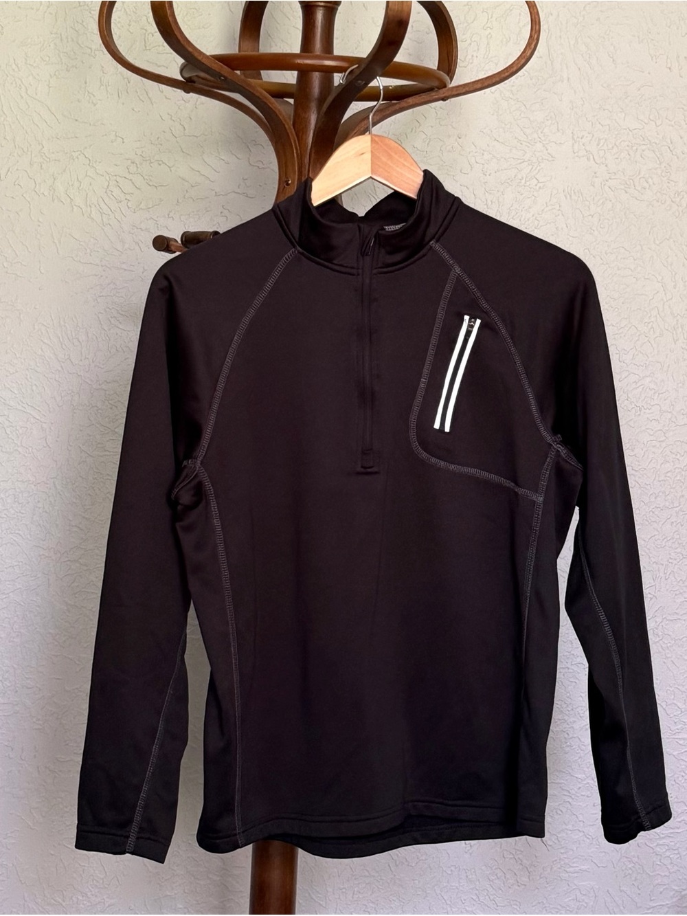 BCG Men’s Black Half-Zip Performance Pullover with Zip Pocket